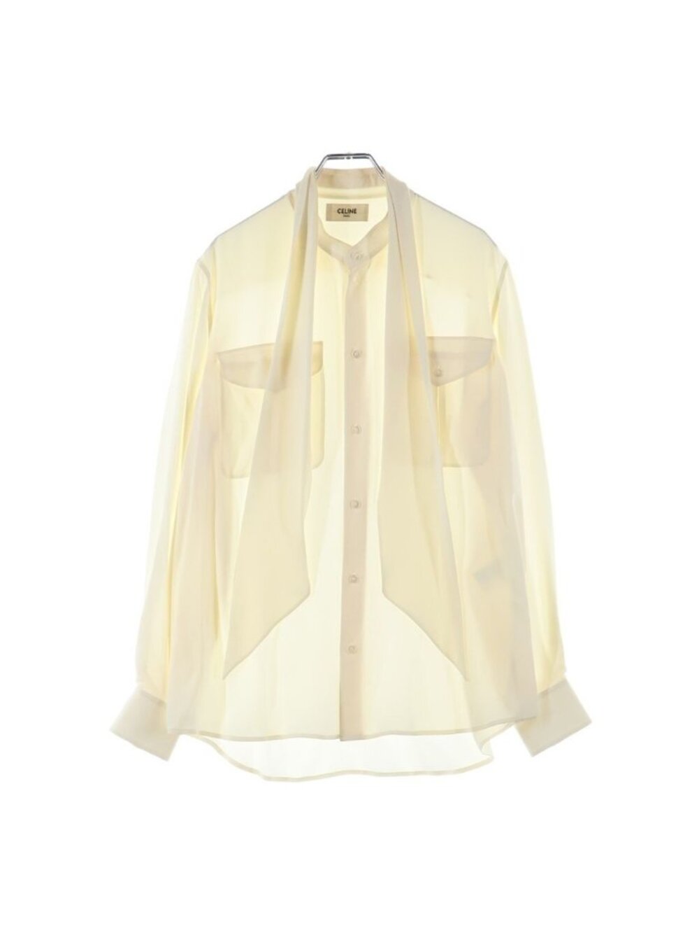 Celine Bow Tie Blouse Shirt Ivory 38